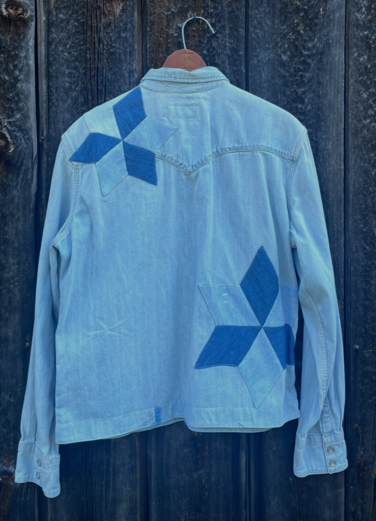 Denim Shacket Star Patch