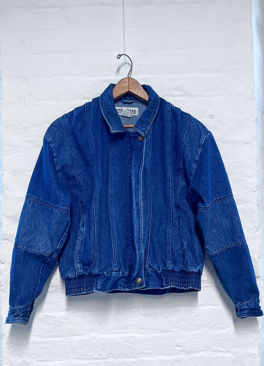 Vintage Denim Bomber Jacket